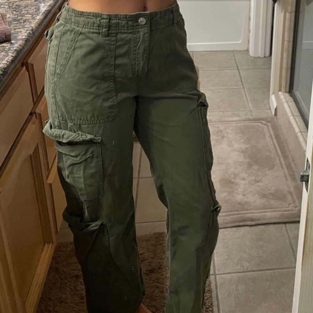 Zara Cargo Pants, Green, Size 6